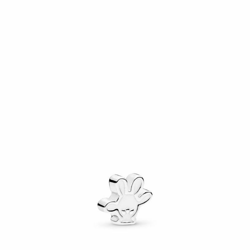 Pandora Disney, Mickey Glove Petite Locket Charm Ireland - Sterling Silver/Enamel/White - 596273PLR